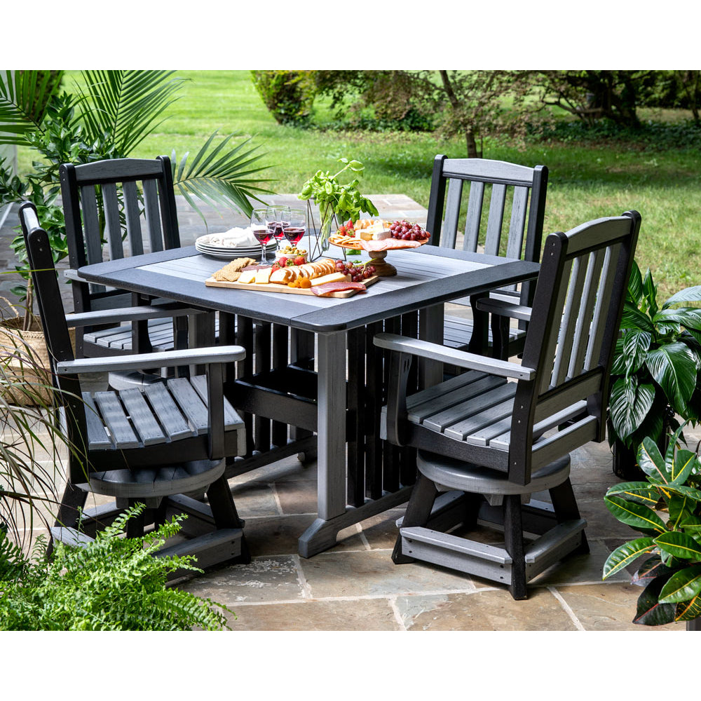 English Garden Swivel Side Chair With Arms - Dining Height