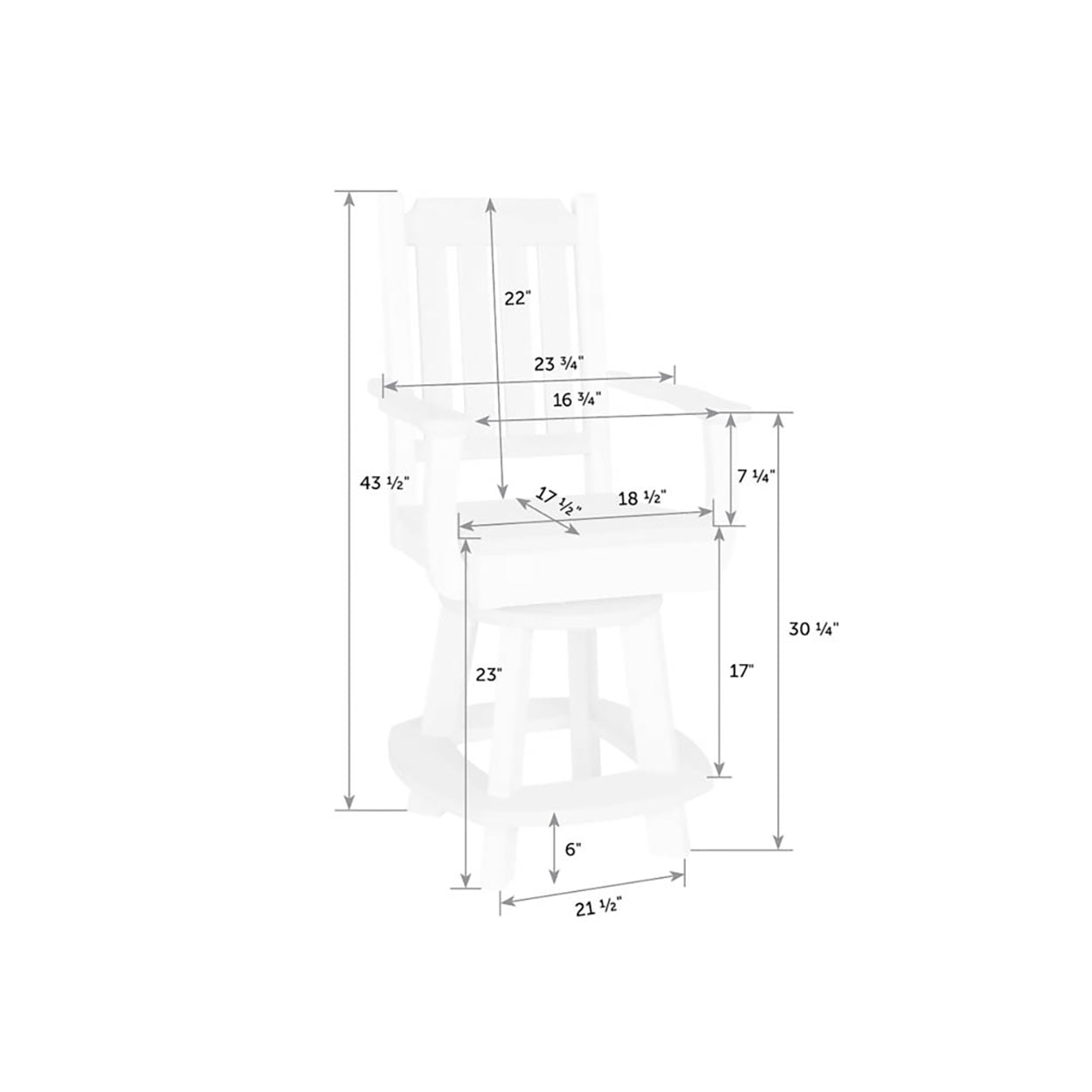 Keystone Swivel Chair With Arms - Counter Height