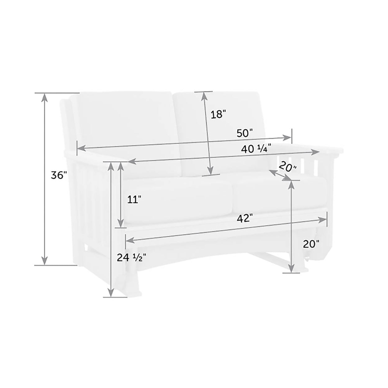 Mission Deep Seating Double Glider