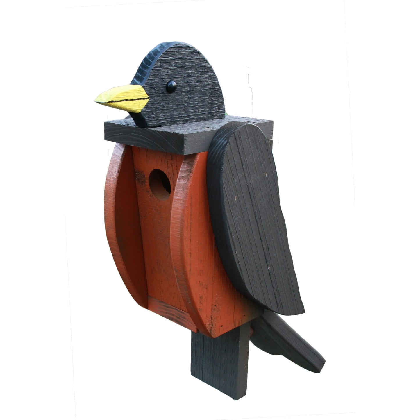 Wooden Bird-Shaped Bird Feeder