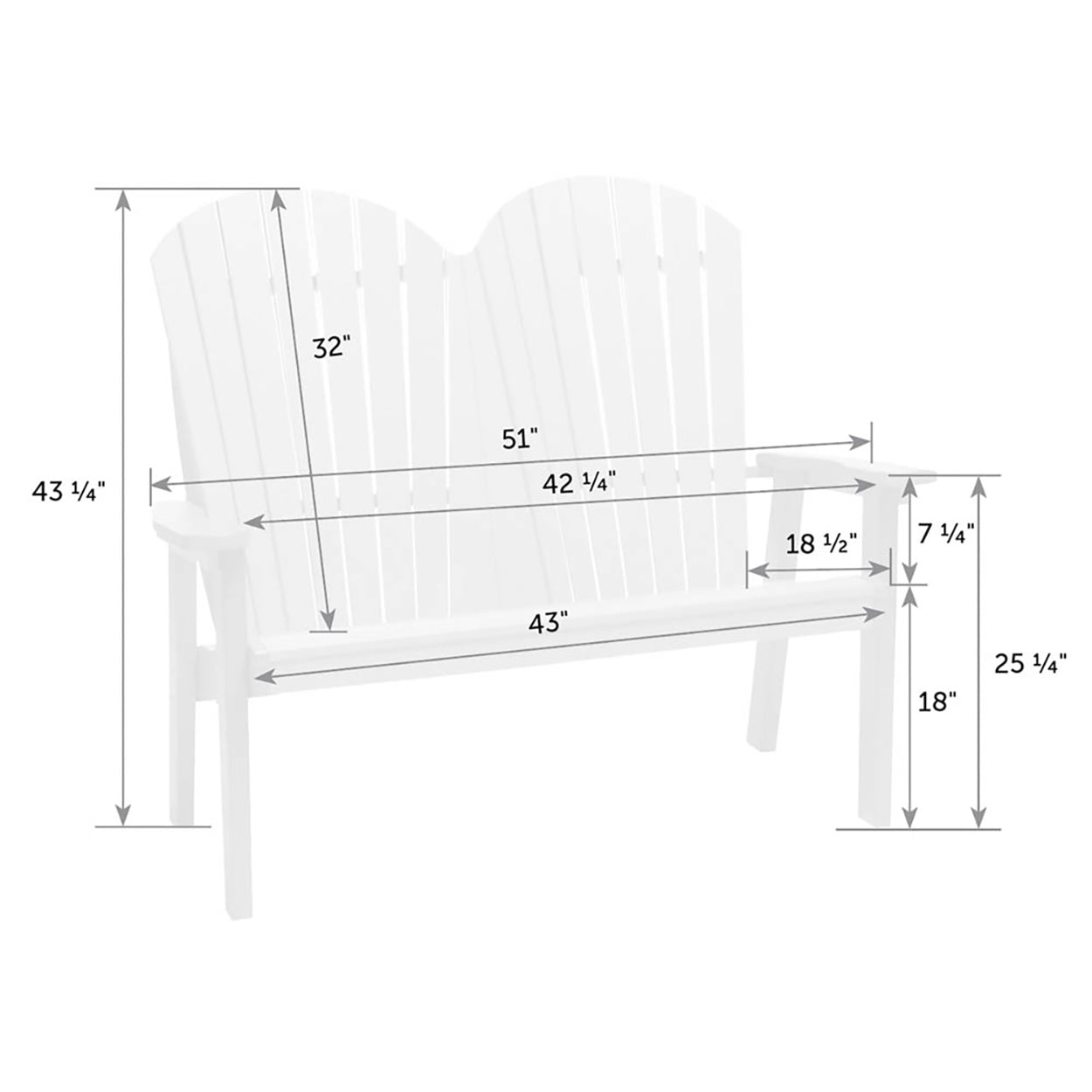 SeaAira Adirondack Bench