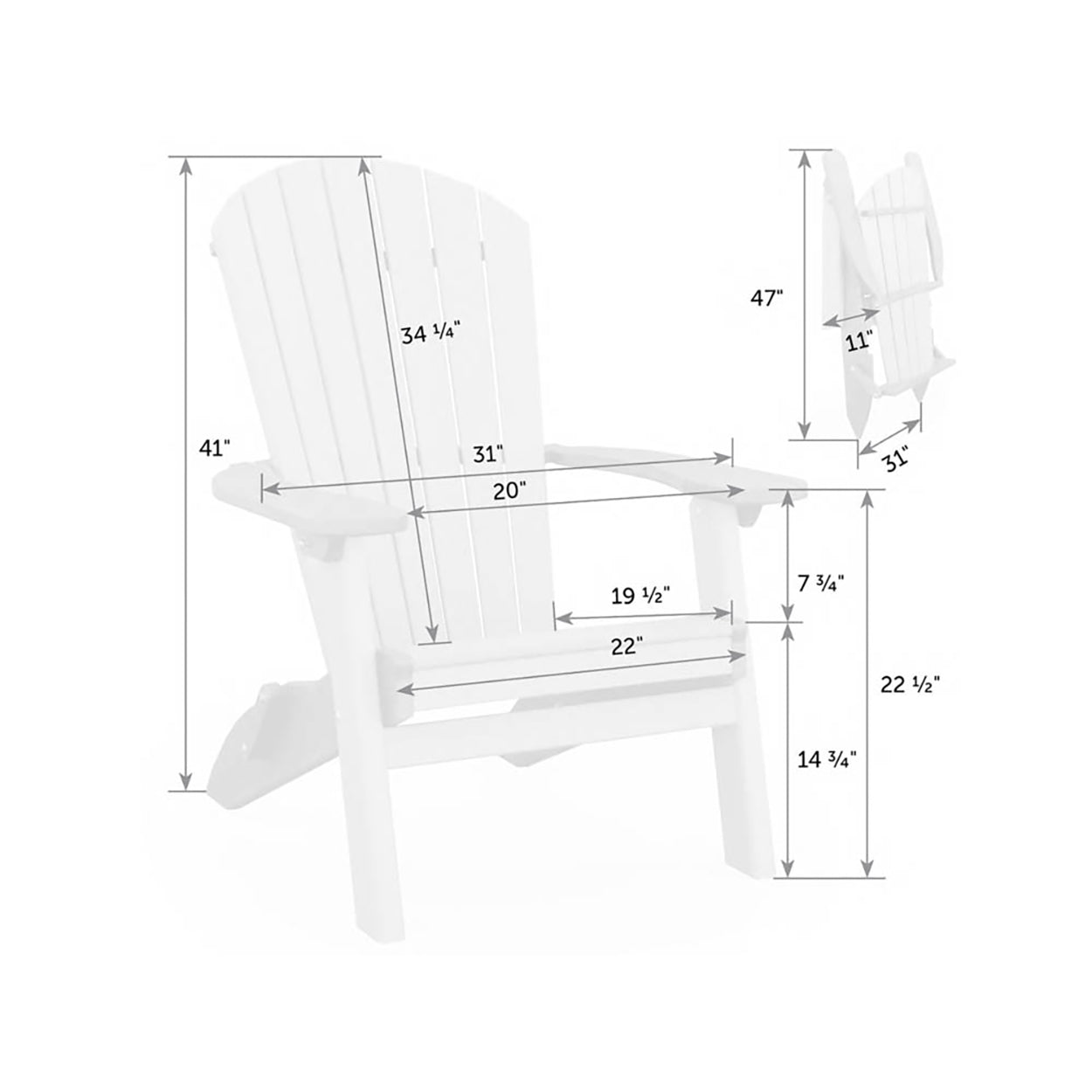 SeaAira Adirondack Folding Chair