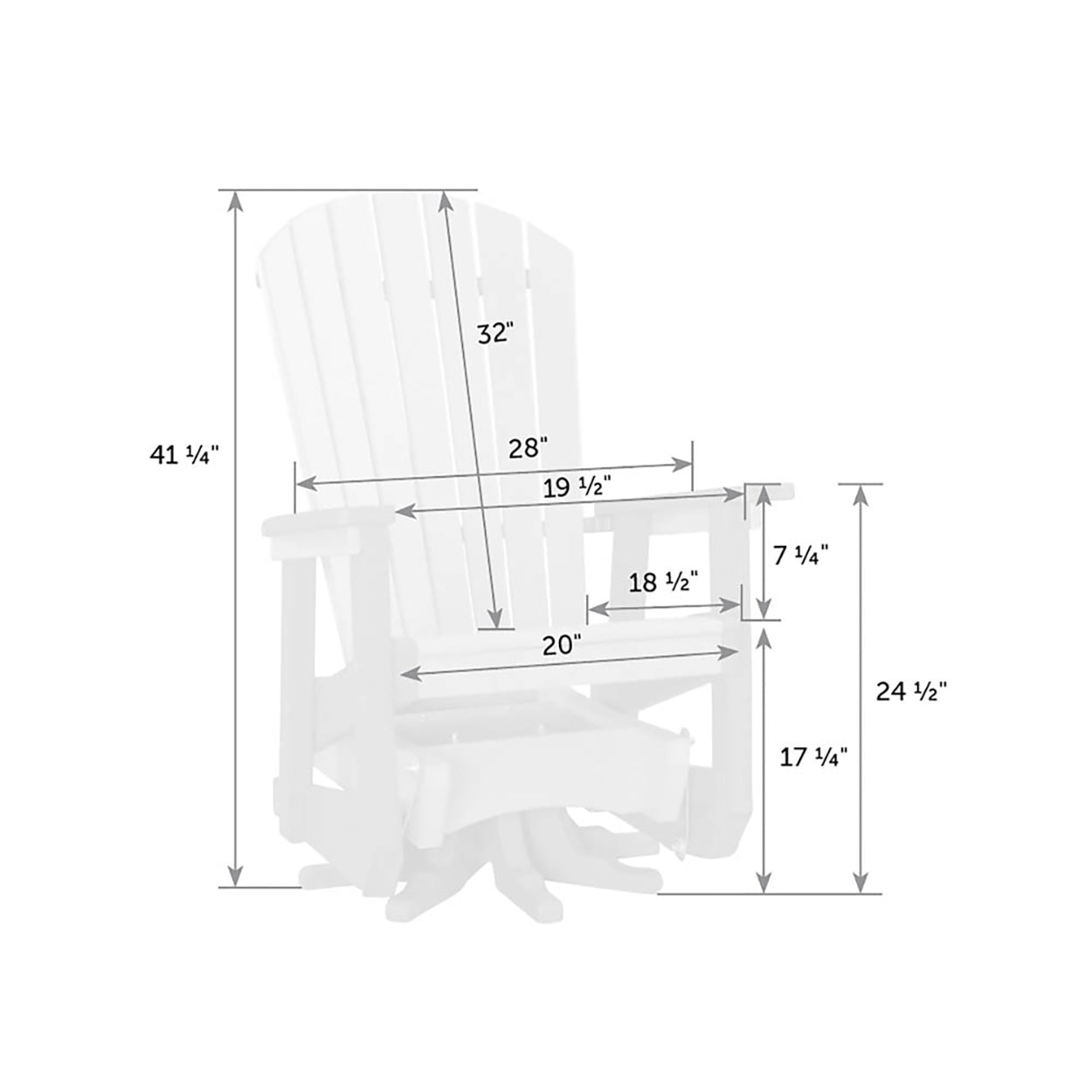 SeaAira Adirondack Swivel Glider