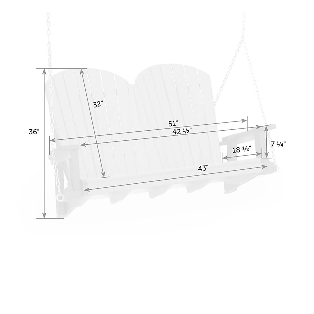SeaAira 4' Adirondack Swing