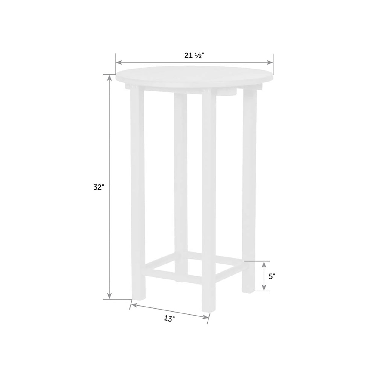 SeaAira 21″ Side Table - Bar Height