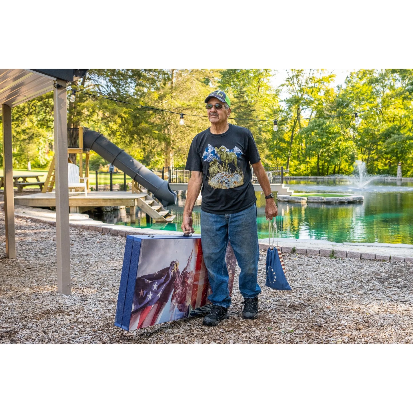 Standard Cornhole Game Board & 8 Game Bags - 24" x 48"