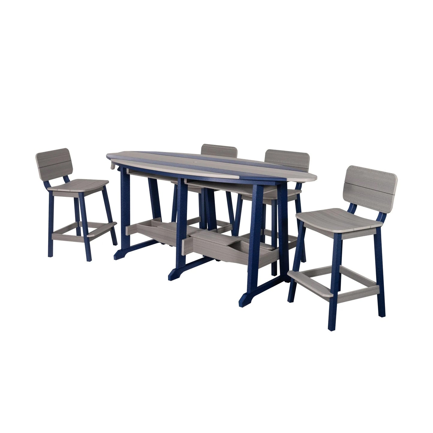 SurfAira 8' Surfboard Table Set with Saddle Chair or Stool