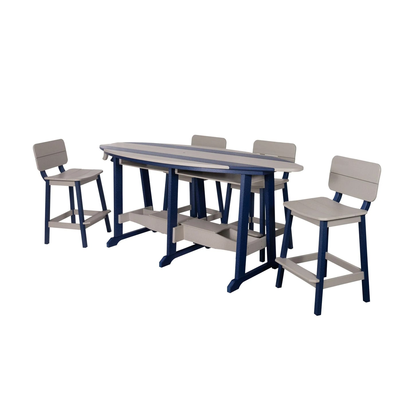 SurfAira 8' Surfboard Table Set with Saddle Chair or Stool