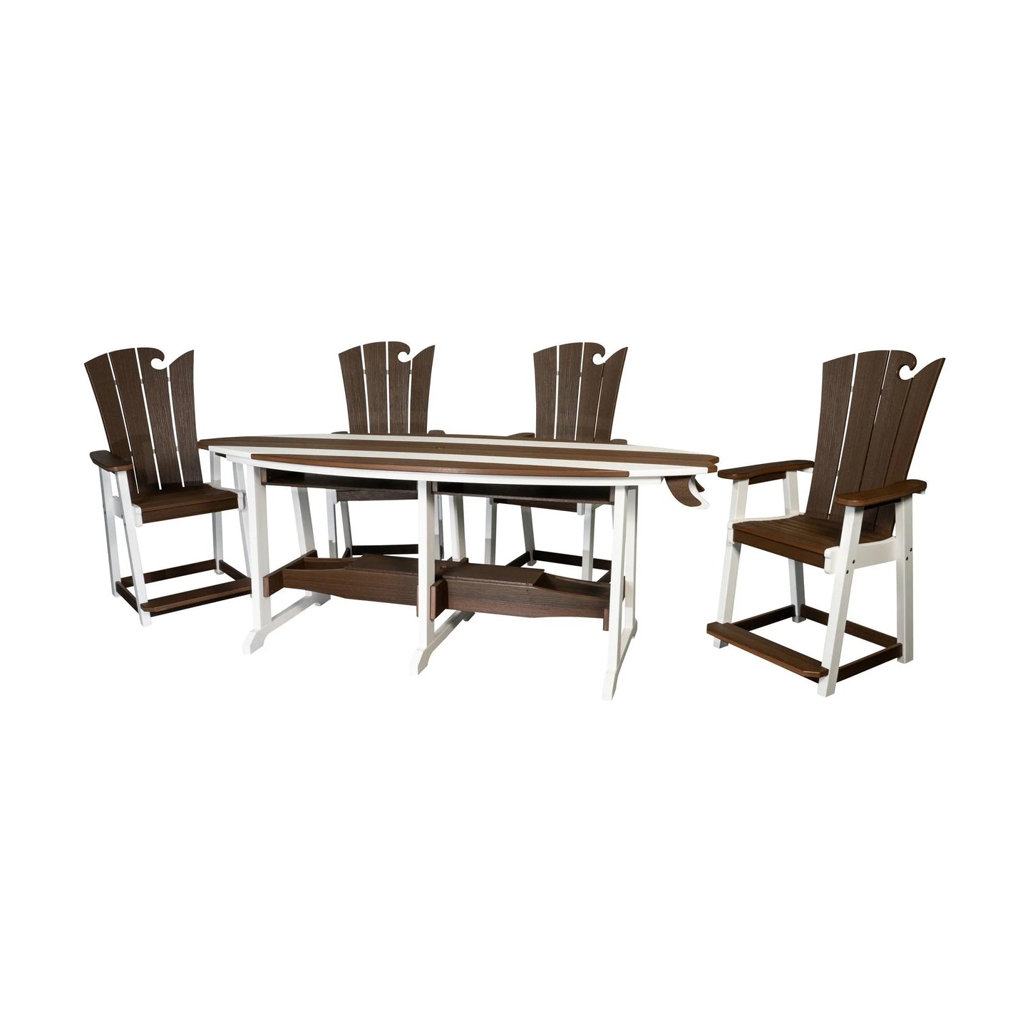 SurfAira 8' Surfboard Table Set with Saddle Chair or Stool