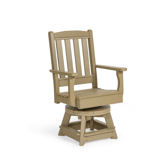 English Garden Swivel Side Chair With Arms - Dining Height