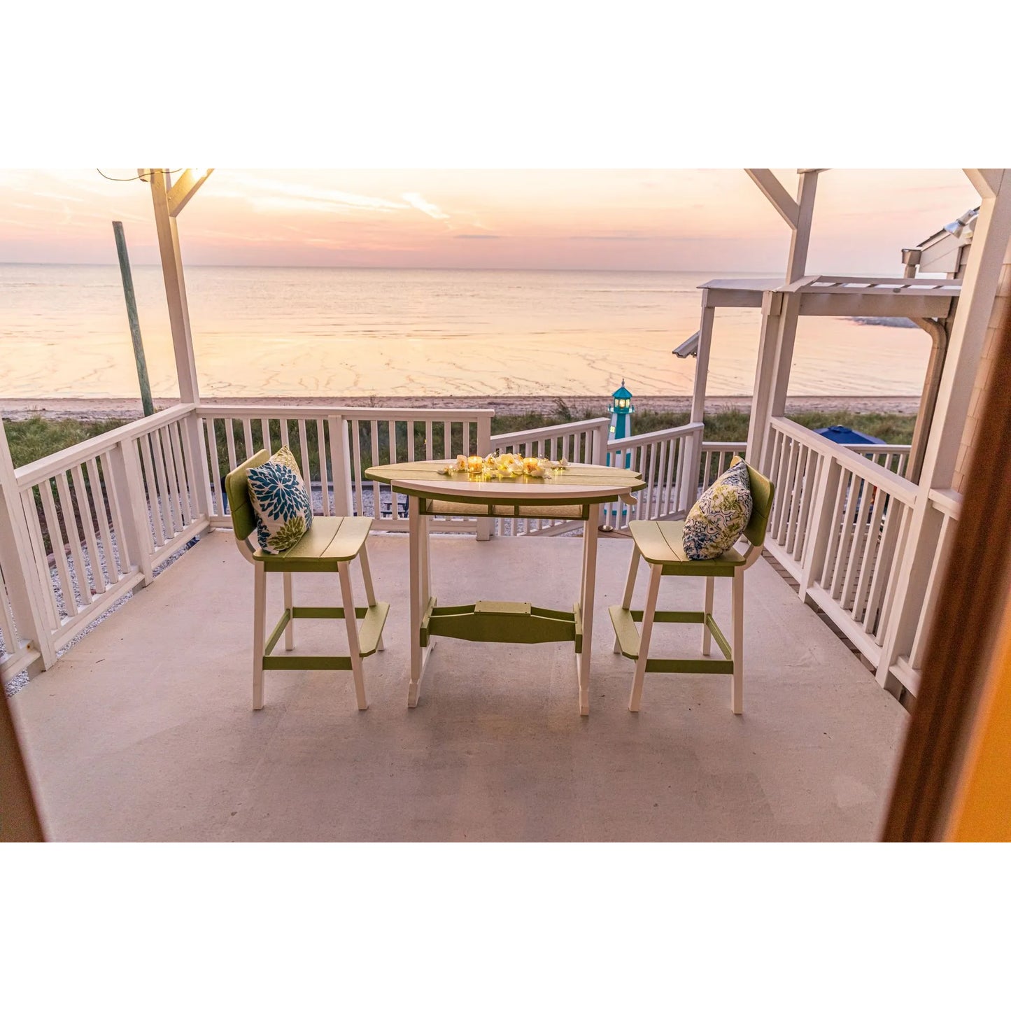 SurfAira 4' Surfboard Table Set with Saddle Chair or Stool
