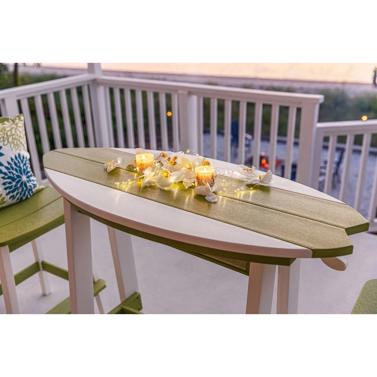 SurfAira 4' Surfboard Table Set with Saddle Chair or Stool