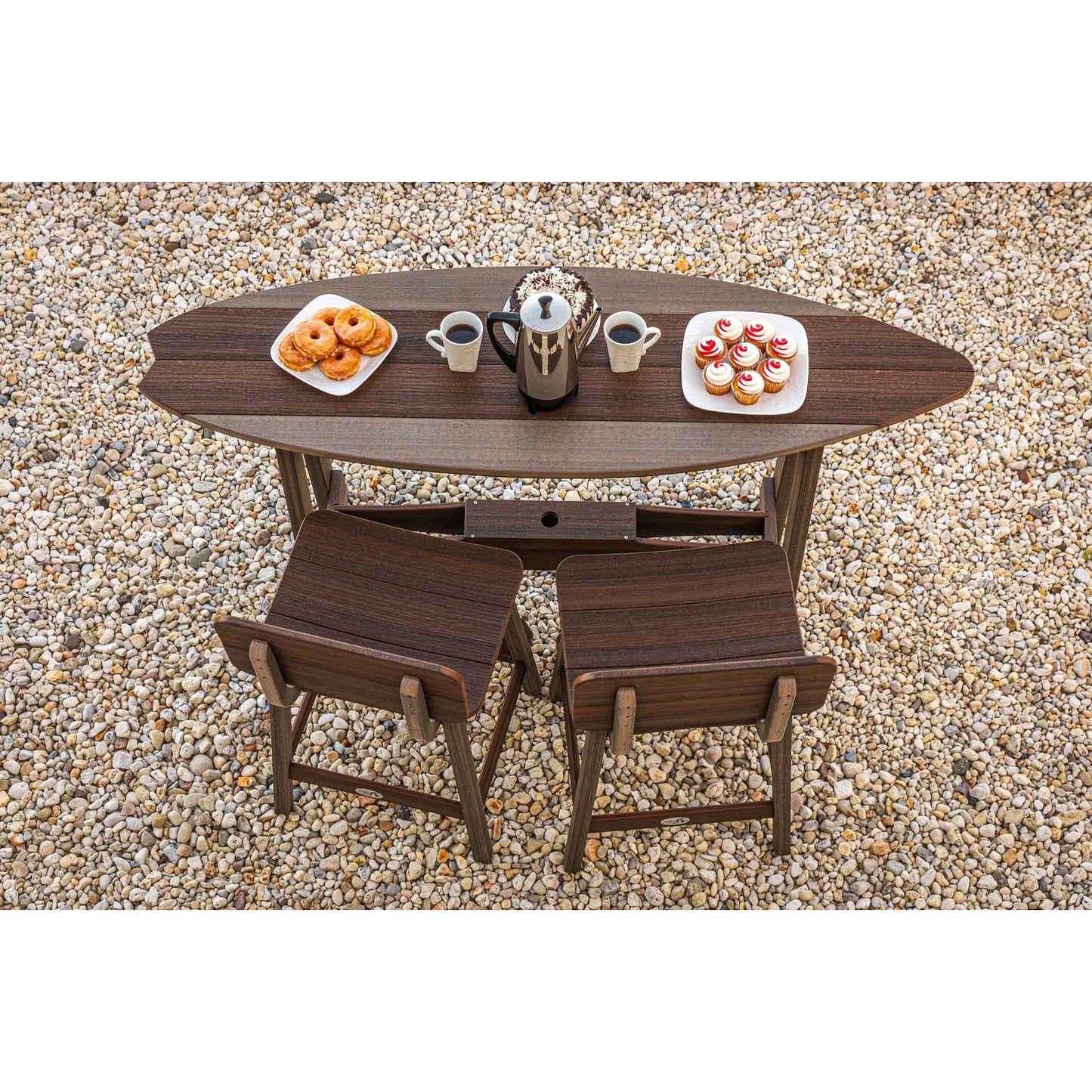 SurfAira 6' Surfboard Table Set with Saddle Chair or Stool