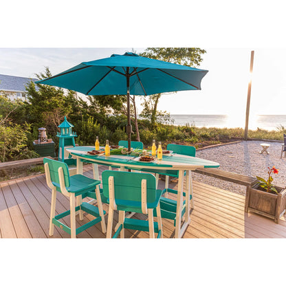 SurfAira 8' Surfboard Table Set with Saddle Chair or Stool