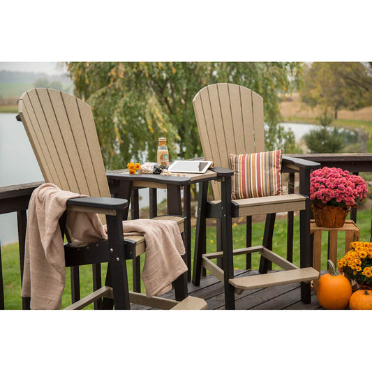 Great Bay Bar Height Settee with Cup Holders and Shelf Table