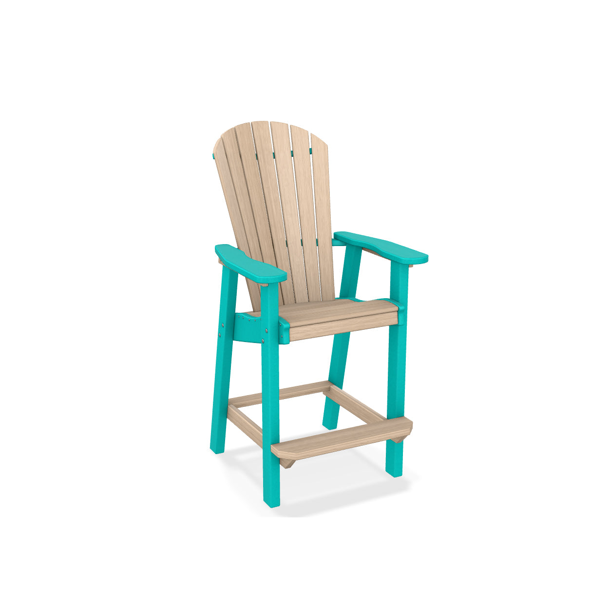 Great Bay Bar Height Settee with Cup Holders and Shelf Table