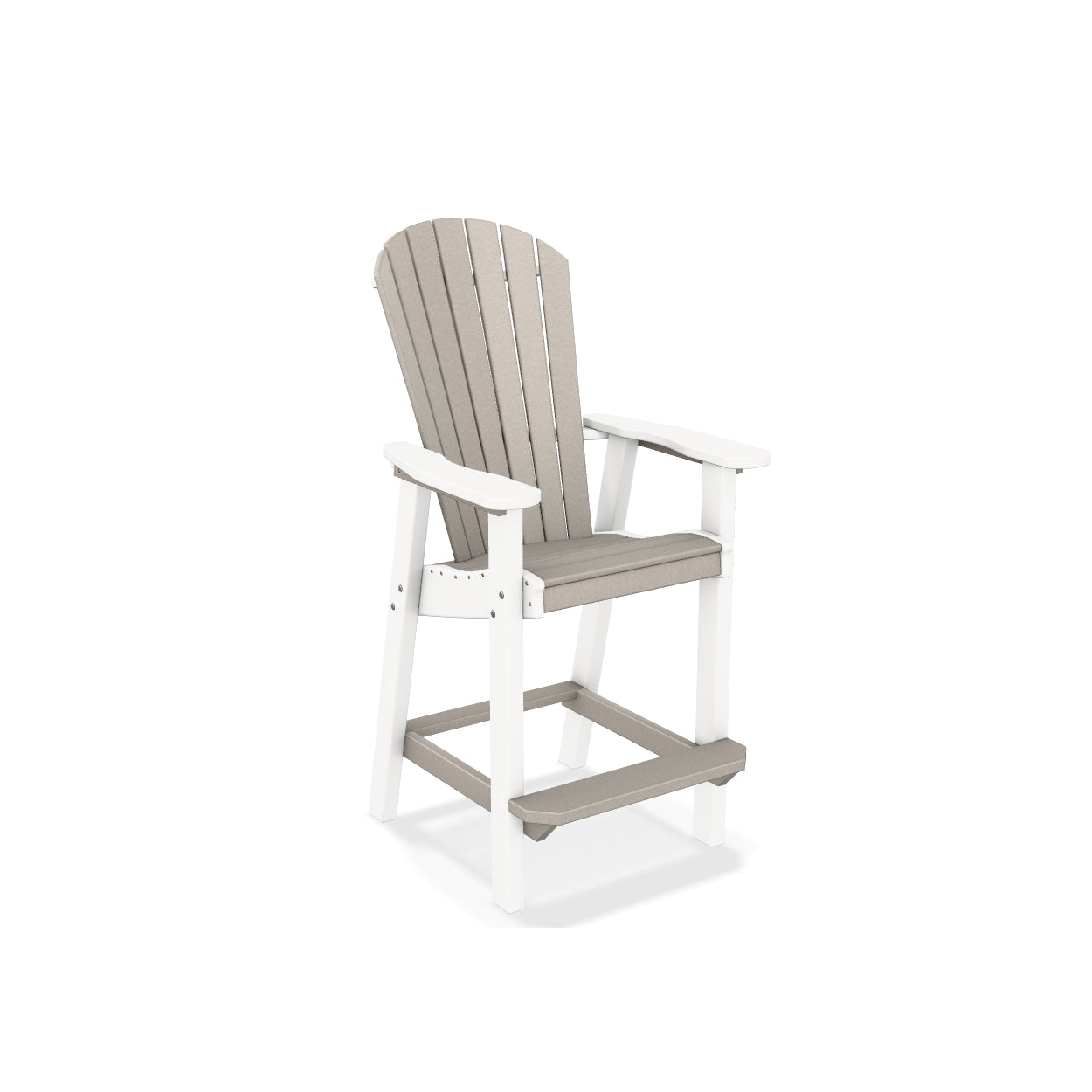 Great Bay Bar Height Settee with Cup Holders and Shelf Table