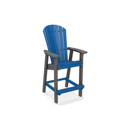 Great Bay Bar Height Settee with Cup Holders and Shelf Table