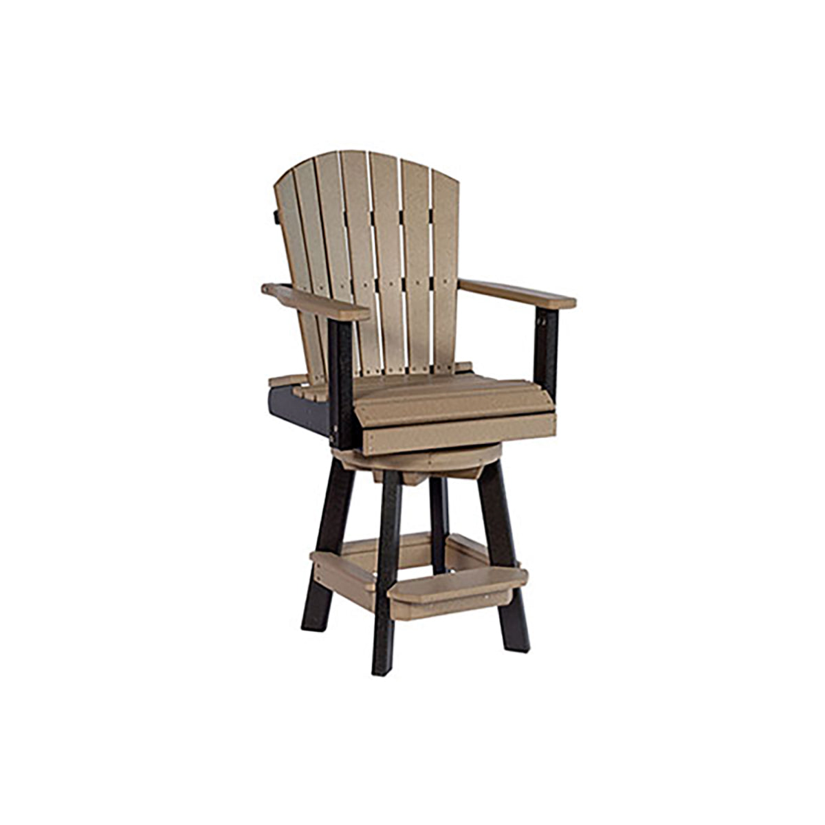 Fanback Adirondack 42" Table Set & Swivel Chair Bar Height QS - 5 Piece