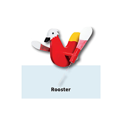 Wooden Whirlybirds with Vinyl Wings - Includes 30" Rod