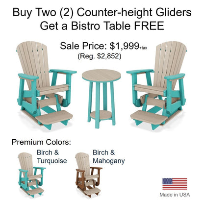 SeaAira Glider Chair Set & 22" Bistro Table - Counter Height - In-Stock