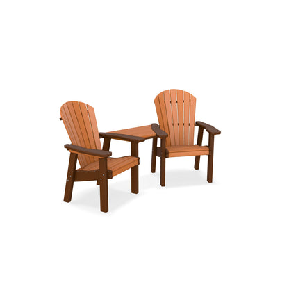 Great Bay Bar Height Settee with Cup Holders and Shelf Table