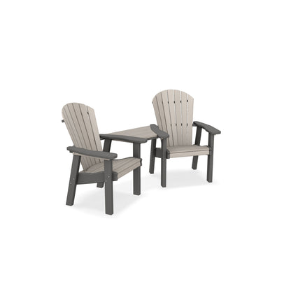 Great Bay Bar Height Settee with Cup Holders and Shelf Table