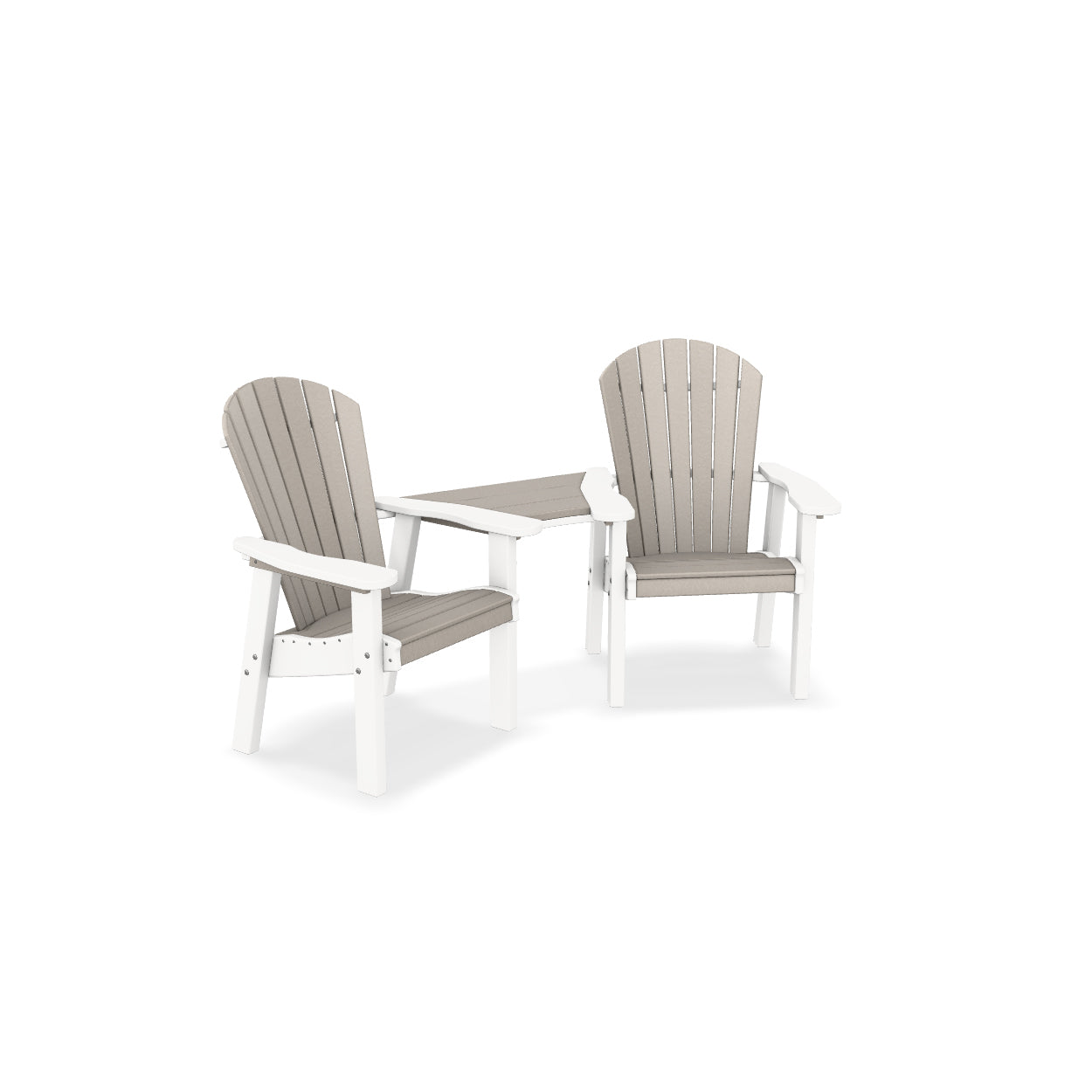 Great Bay Bar Height Settee with Cup Holders and Shelf Table