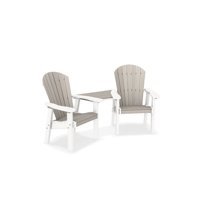 Great Bay Bar Height Settee with Cup Holders and Shelf Table