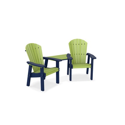 Great Bay Bar Height Settee with Cup Holders and Shelf Table