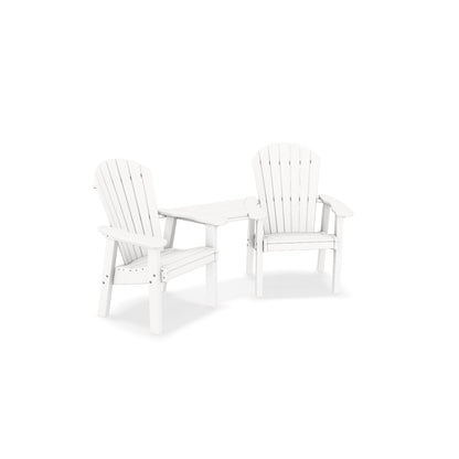 Great Bay Bar Height Settee with Cup Holders and Shelf Table