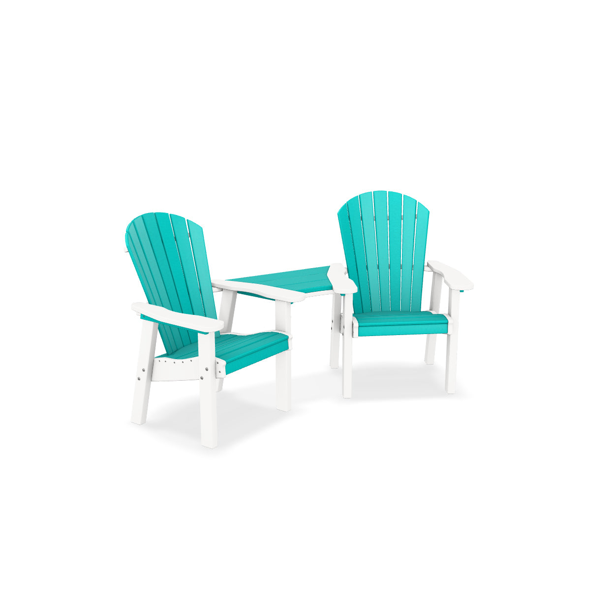 Great Bay Bar Height Settee with Cup Holders and Shelf Table