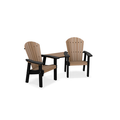 Great Bay Bar Height Settee with Cup Holders and Shelf Table