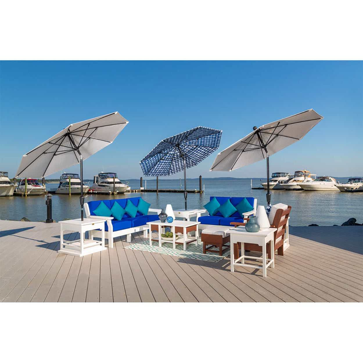 art van patio umbrella Buren Stand edged octagonal canopy with soft draping feels classic and inviting Frankford Umbrellas Eclipse Commercial Cantilever