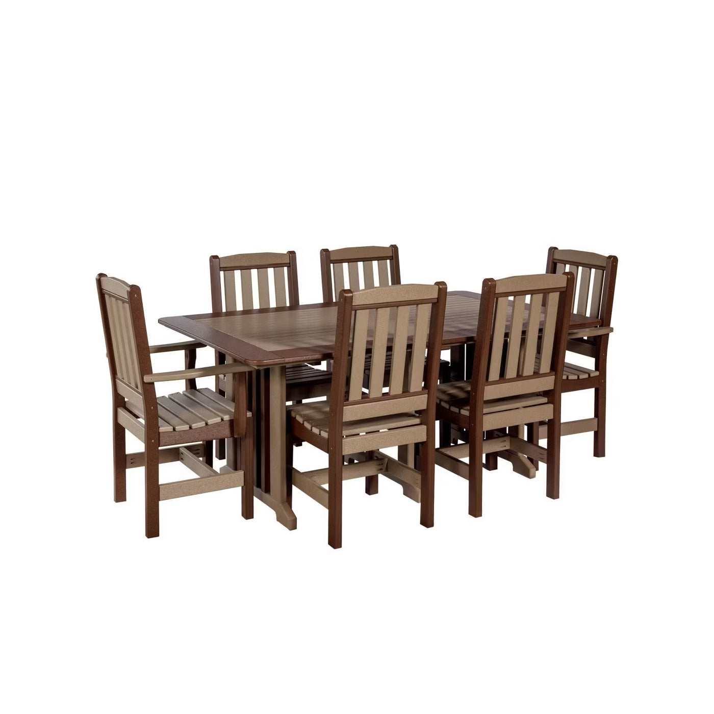 English Garden 72" Table Set & 6 Chairs QS - Dining Height - 7 Piece