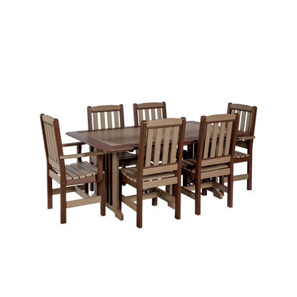 English Garden 72" Table Set & 6 Chairs QS - Dining Height - 7 Piece