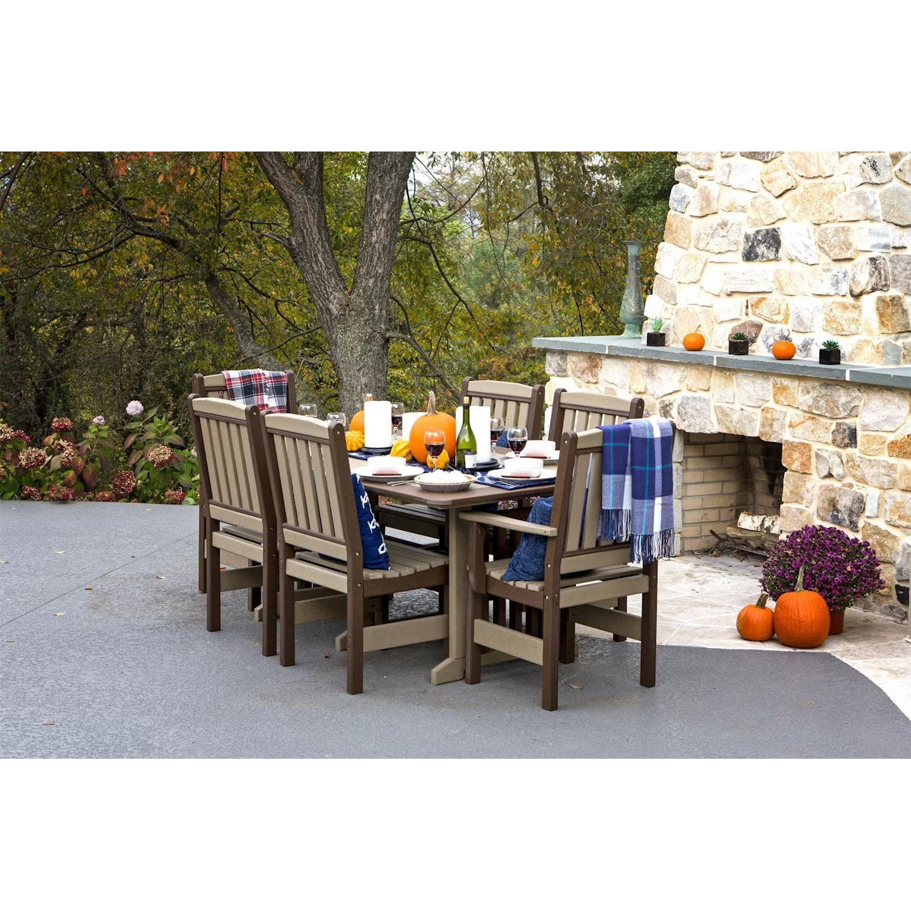 English Garden 72" Table Set & 6 Chairs QS - Dining Height - 7 Piece
