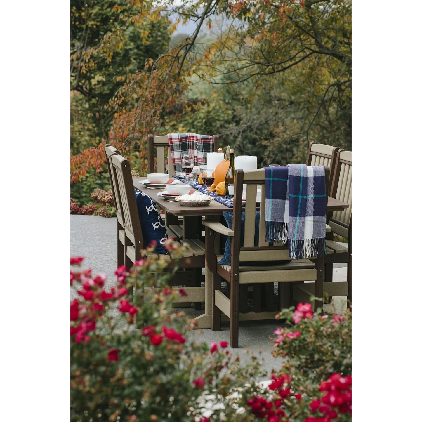 English Garden 72" Table Set & 6 Chairs QS - Dining Height - 7 Piece