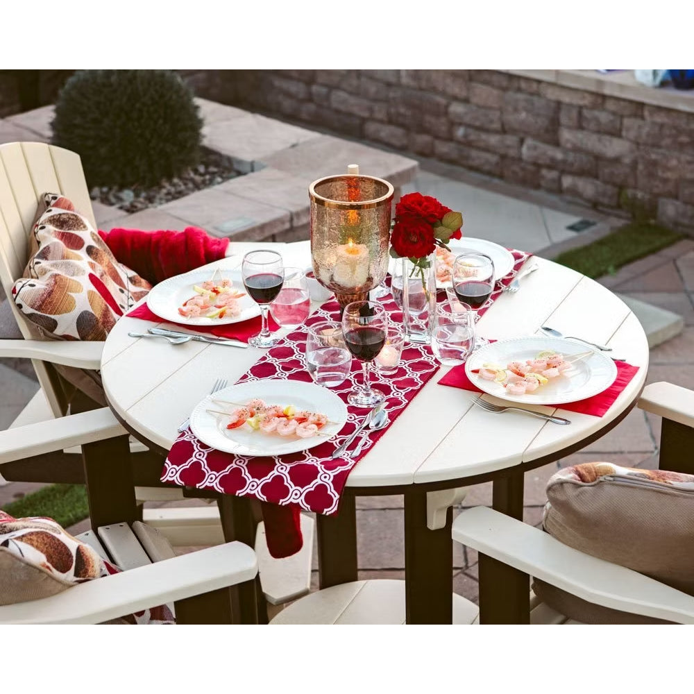 Fanback Adirondack 42" Table Set & Swivel Chair Bar Height QS - 5 Piece