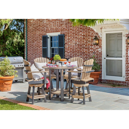 Fanback Adirondack 42" Table Set & Swivel Chair Bar Height QS - 5 Piece