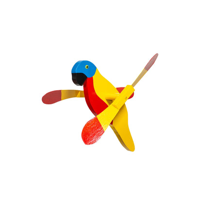 Wooden Whirlybirds with Vinyl Wings - Includes 30" Rod