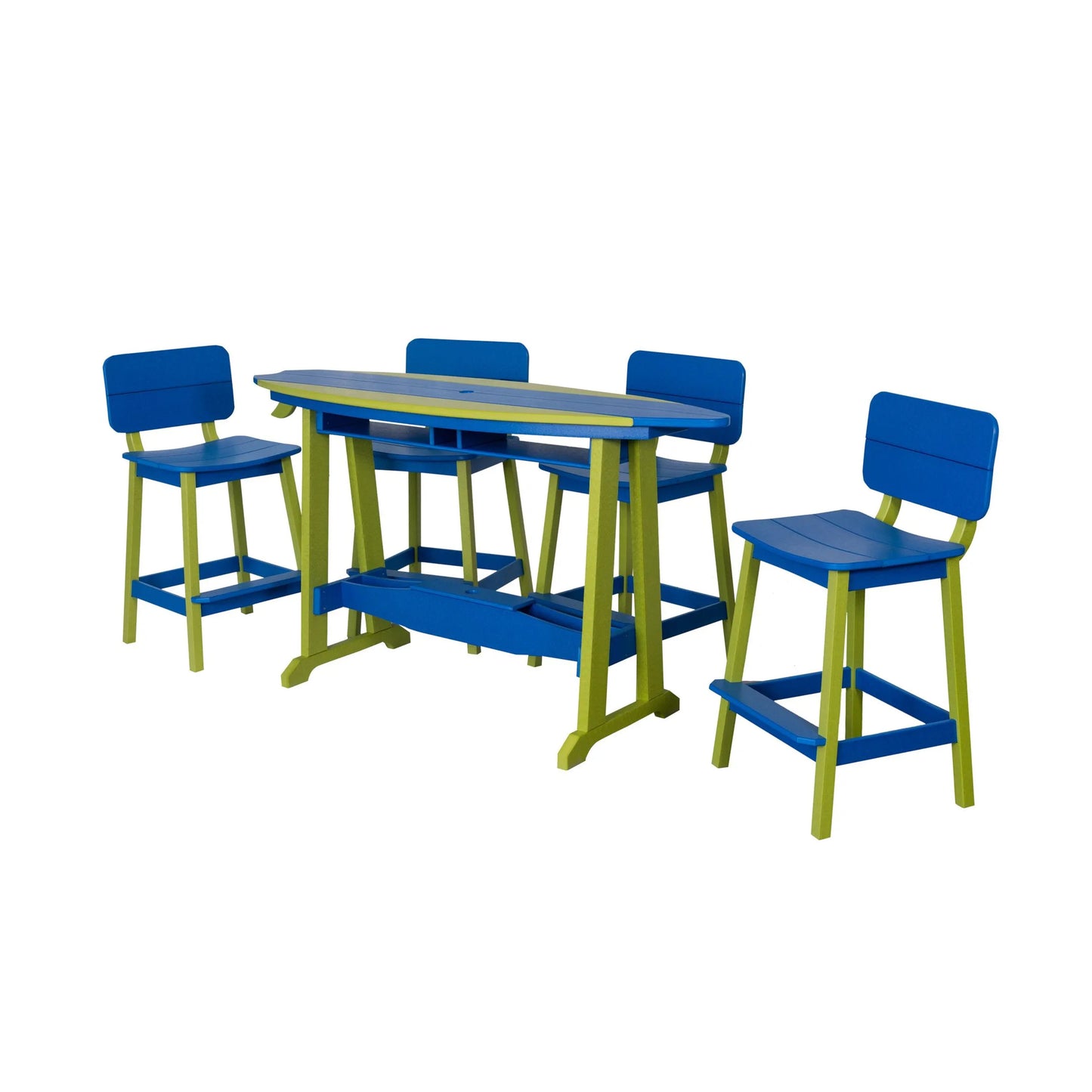 SurfAira 6' Surfboard Table Set with Saddle Chair or Stool