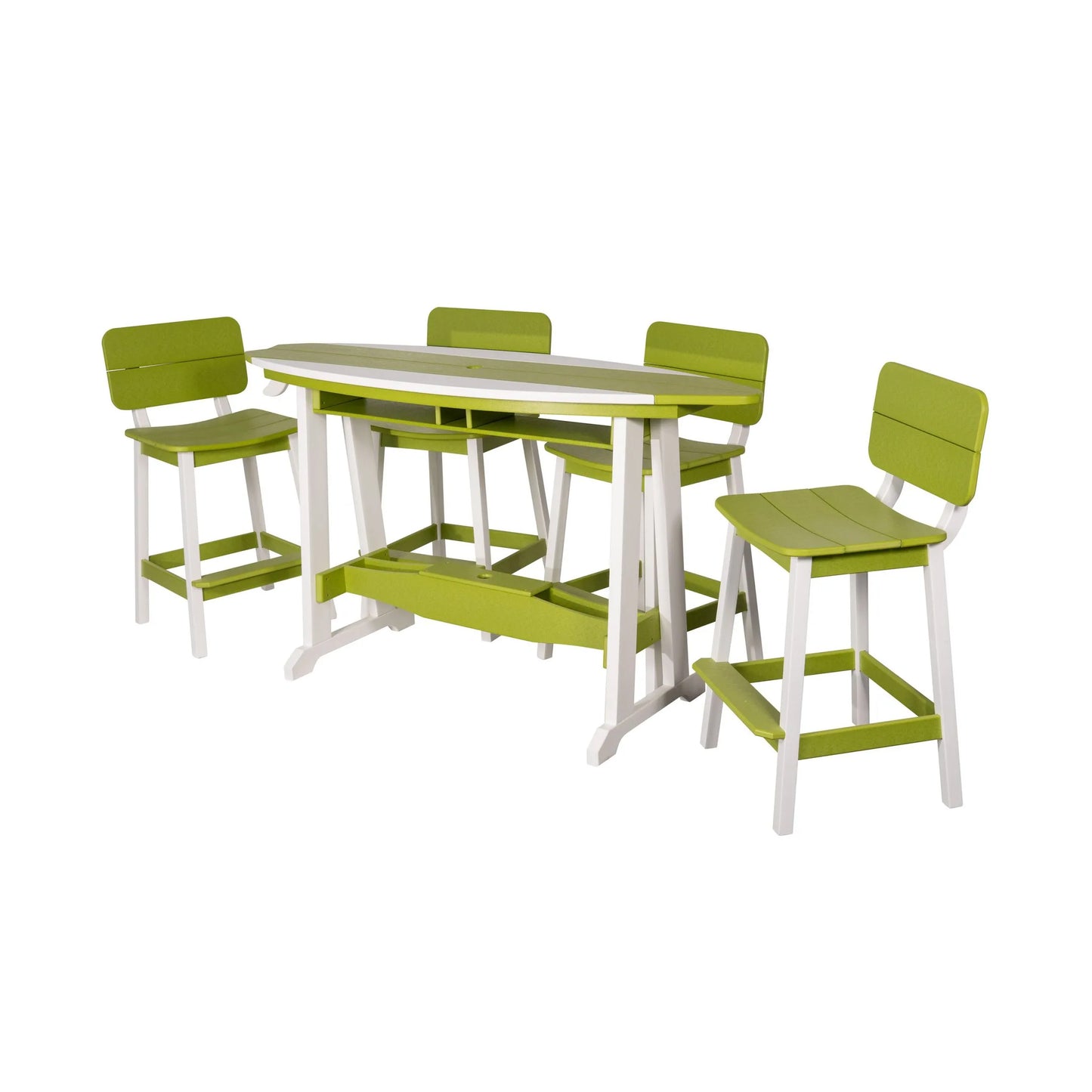 SurfAira 6' Surfboard Table Set with Saddle Chair or Stool