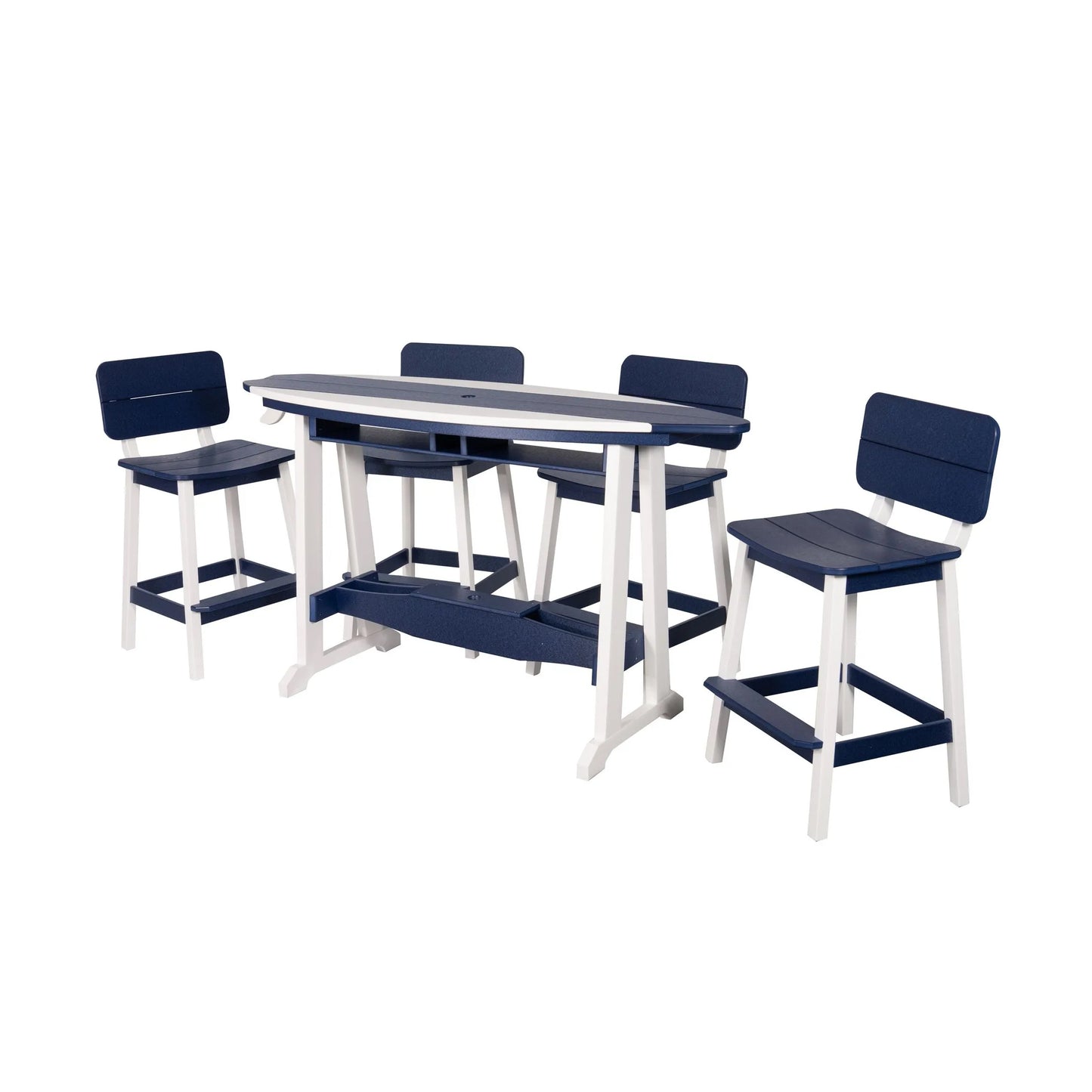 SurfAira 6' Surfboard Table Set with Saddle Chair or Stool