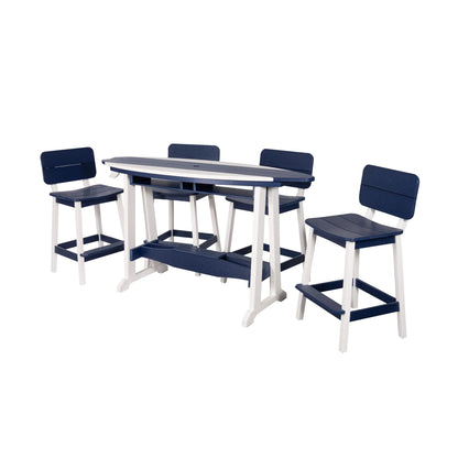 SurfAira 6' Surfboard Table Set with Saddle Chair or Stool