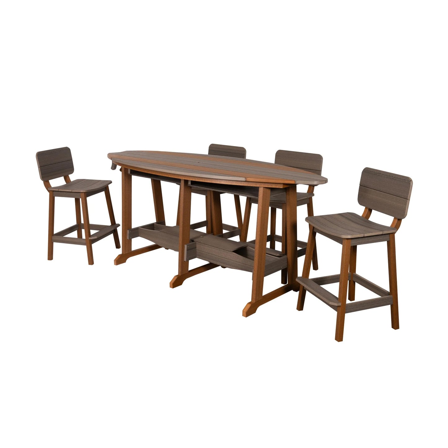 SurfAira 6' Surfboard Table Set with Saddle Chair or Stool