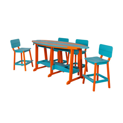 SurfAira 6' Surfboard Table Set with Saddle Chair or Stool