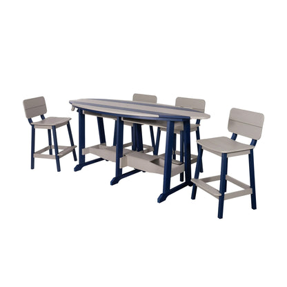 SurfAira 8' Surfboard Table Set with Saddle Chair or Stool