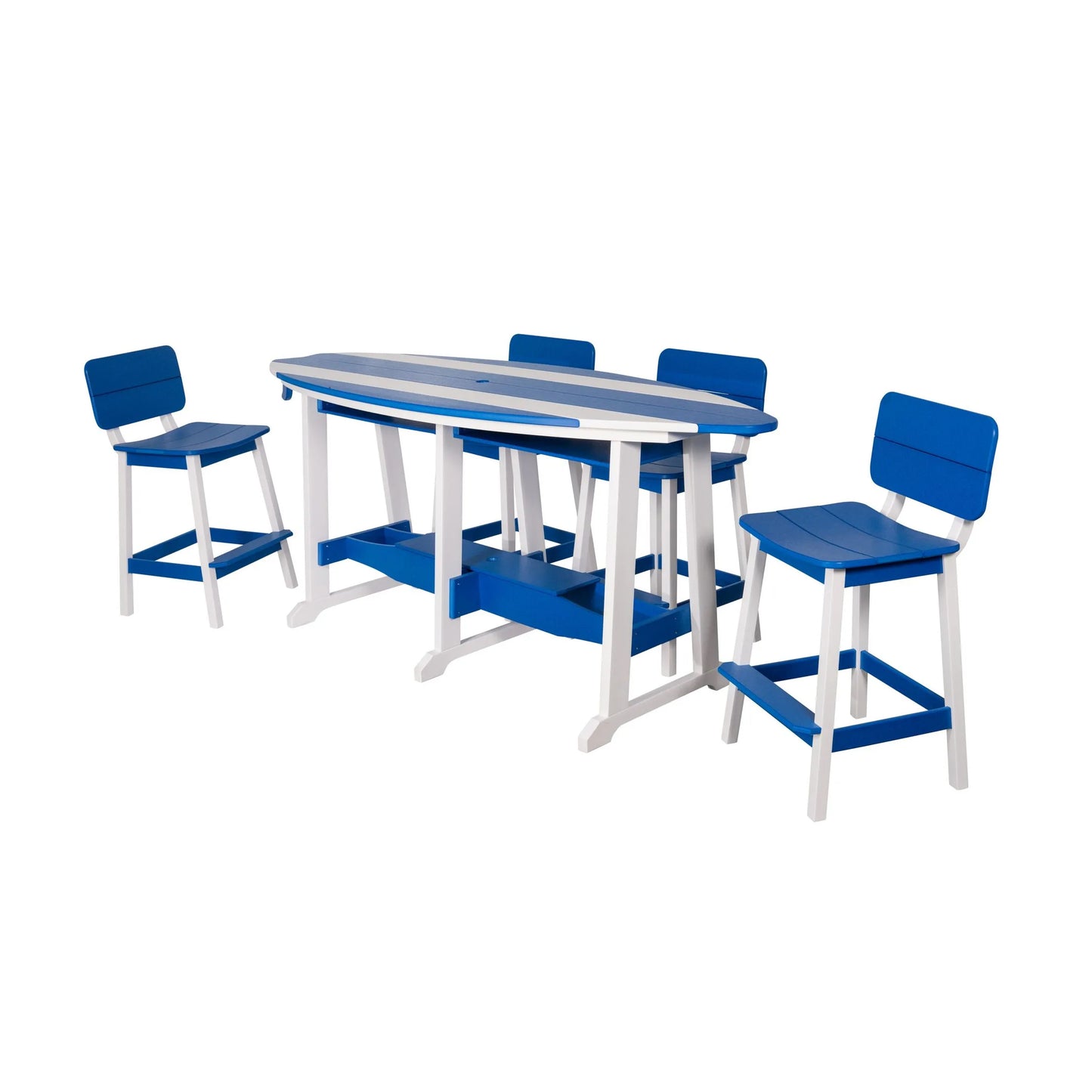 SurfAira 6' Surfboard Table Set with Saddle Chair or Stool