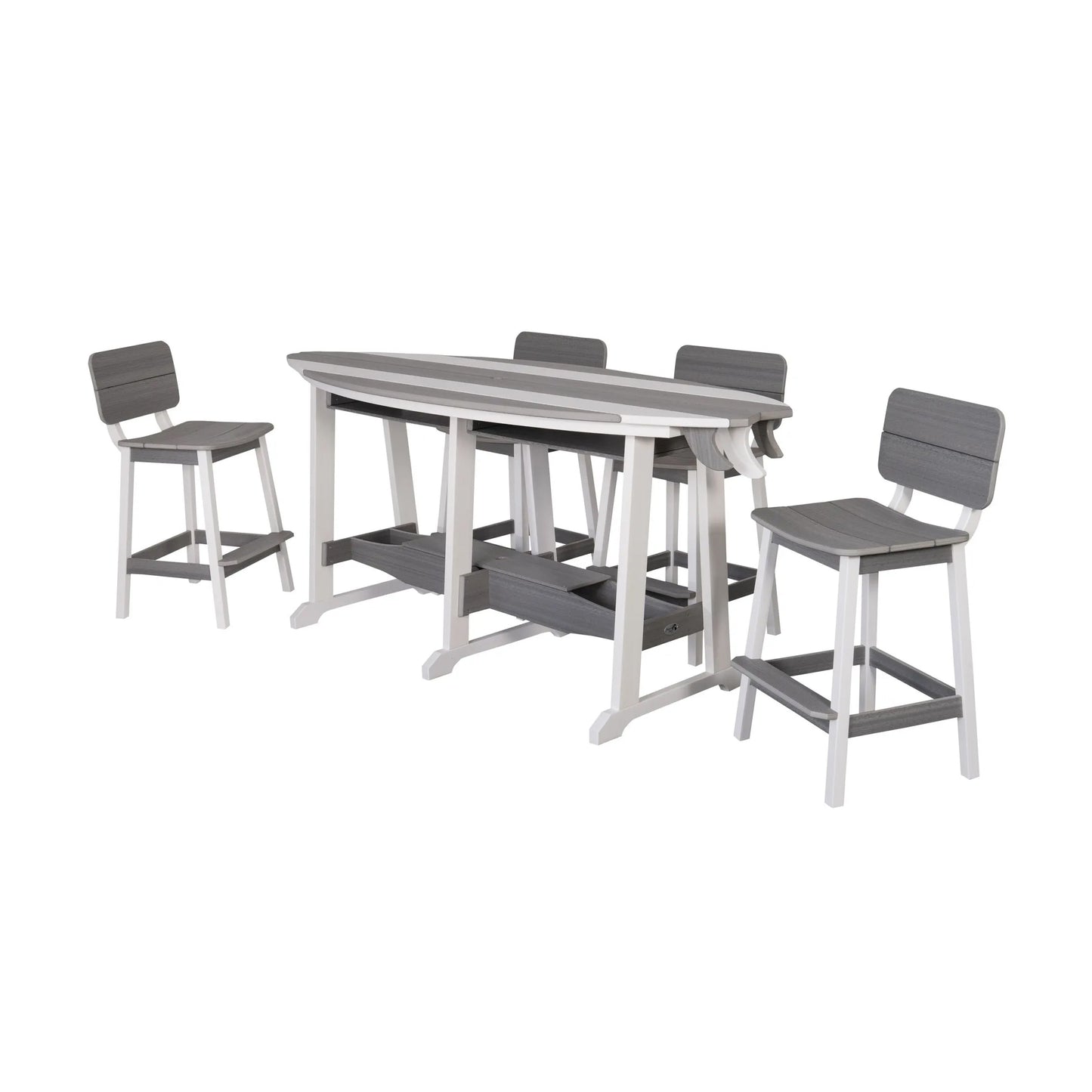 SurfAira 6' Surfboard Table Set with Saddle Chair or Stool